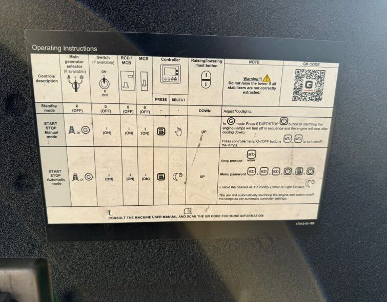 GENERAC MOBILE V20 LIGHTING TOWER